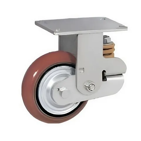 FSLp 63 - Подпружиненное большегрузное полиуретановое колесо 150 мм (неповорот., площадка, шарикоподш.)