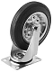 Промышленное усиленное колесо 200 мм (площадка, поворотное, черная резина, роликоподшипник) - SRC 80